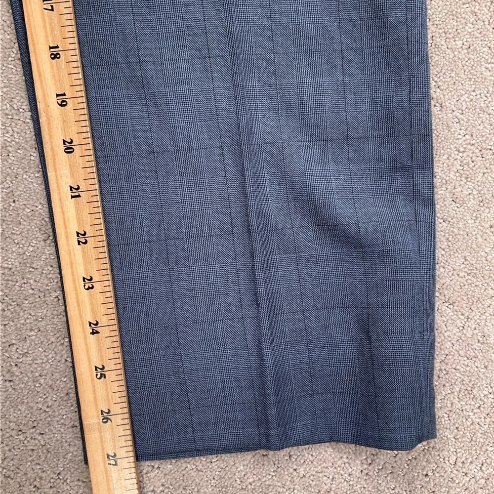 Alberto Cardinali Suit Mens 42S 36W 27L Blue Gray Plaid‎ Slim Fit  Lightweight